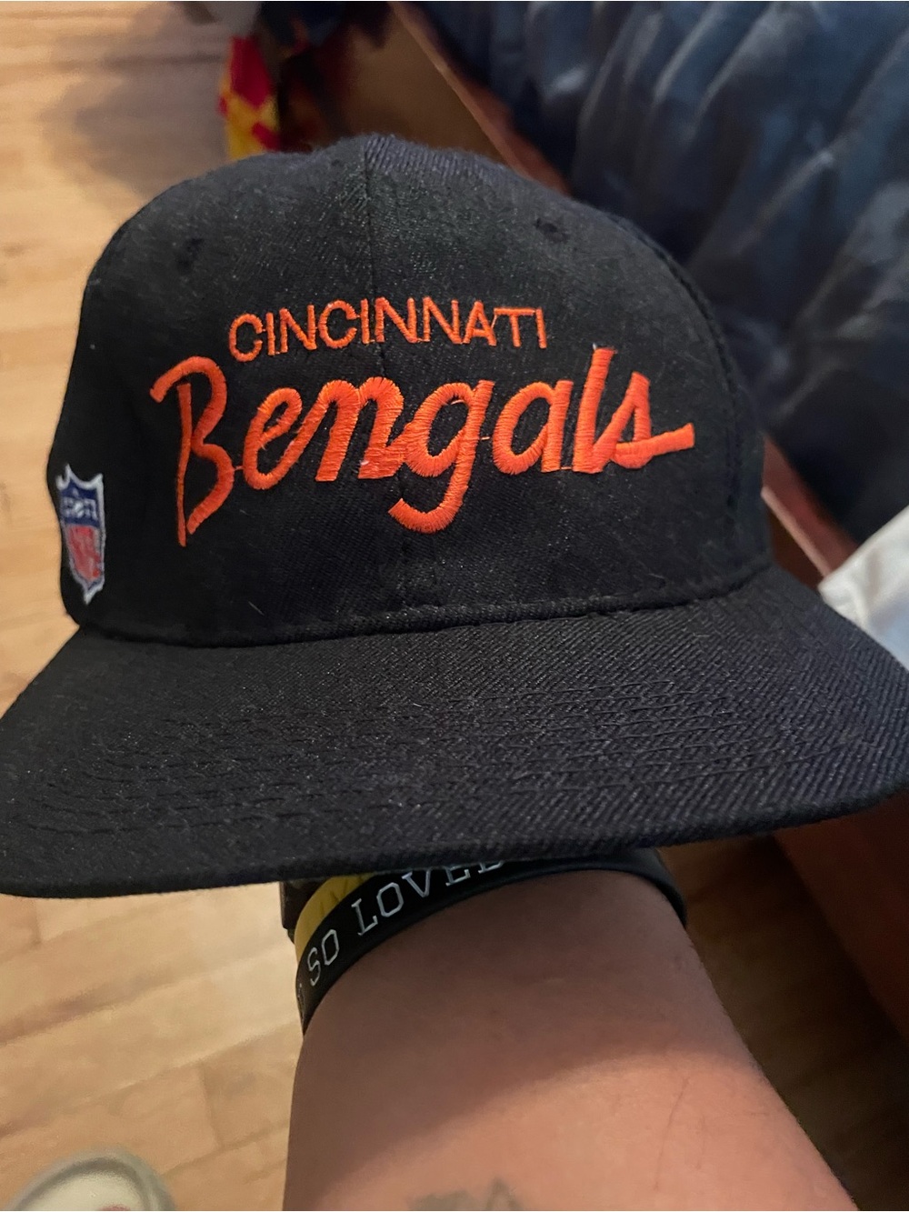 Cincinnati Bengals Black & Orange Script Snapback Hat